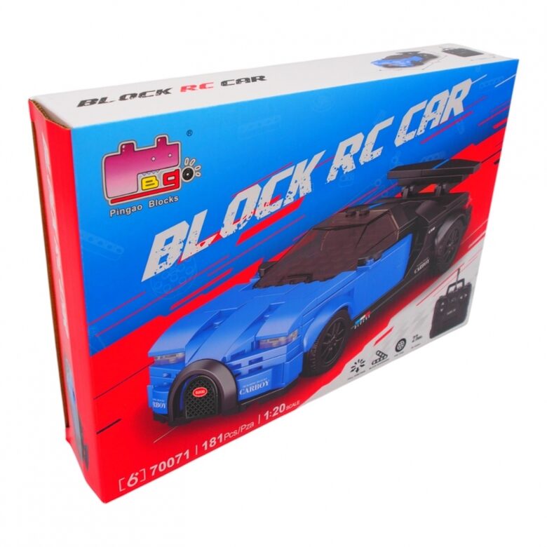 Konstruktorius / RC mašinėlė ,,Block Car" - mėlyna