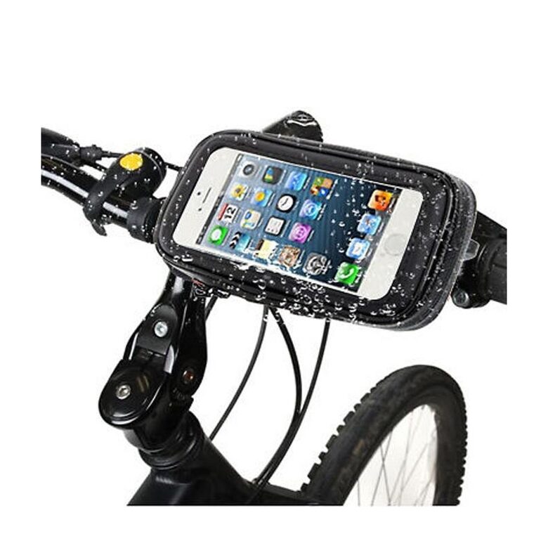 Neperšlampamas telefono laikiklis ant dviračio