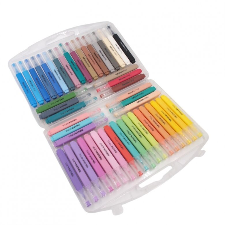 Akrilinių flomasterių rinkinys „HongYao“ – 48 spalvos
