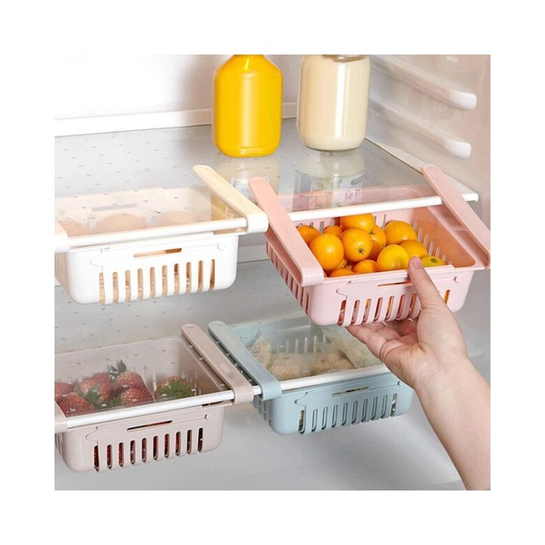 Reguliuojamas šaldytuvo krepšelis