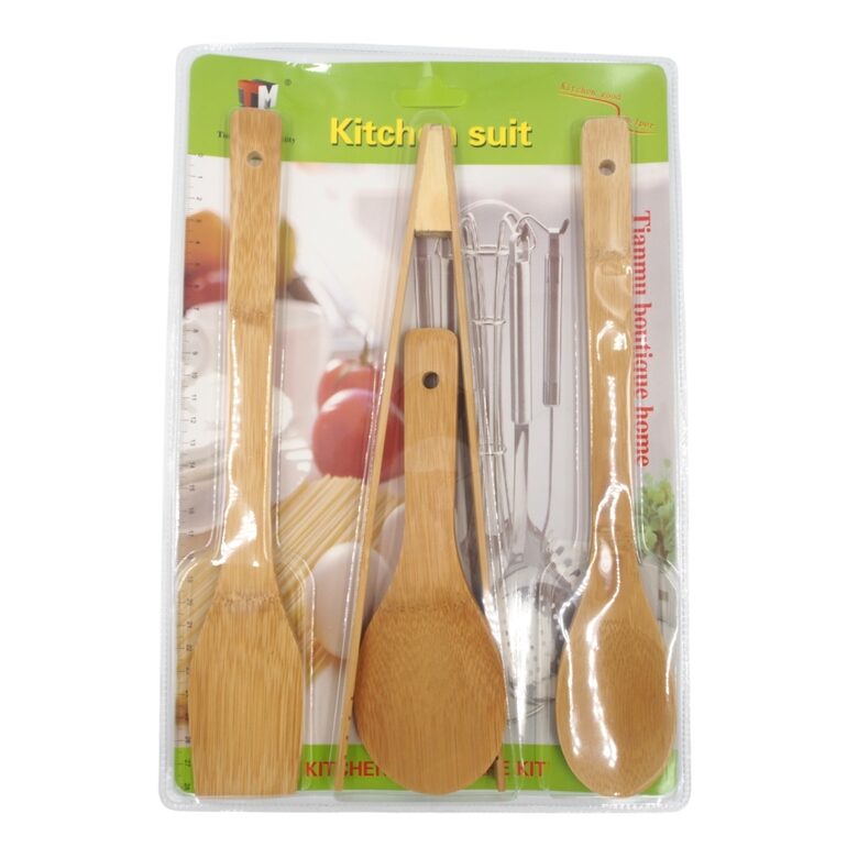 Bambukinių mentelių rinkinys su žnyplėmis