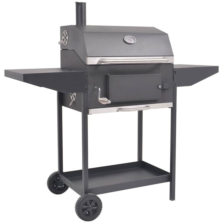 BBQ medžio anglių rūkykla su apatine lentyna