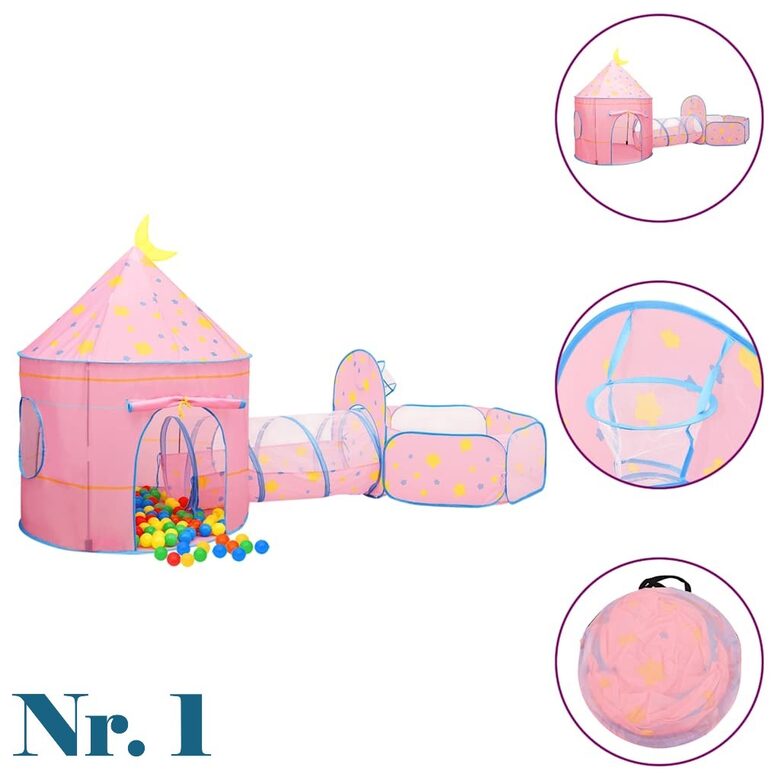 Vaikiška žaidimų palapinė su tuneliu 301x120x128 cm