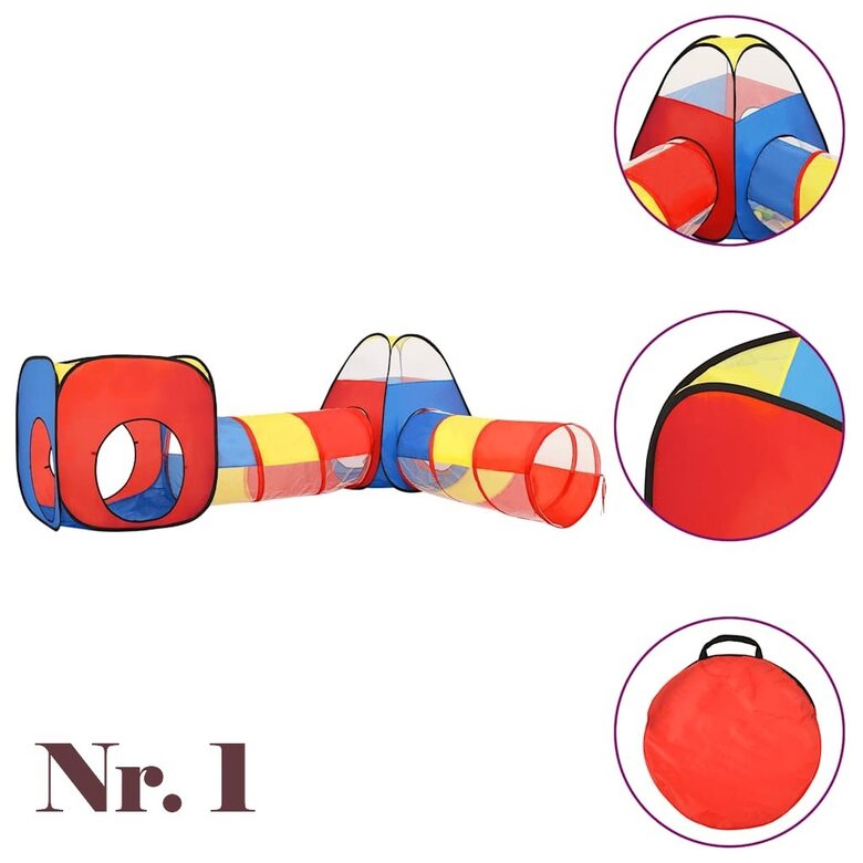 Žaidimų palapinė su tuneliu 190x264x90 cm, be kamuoliukų