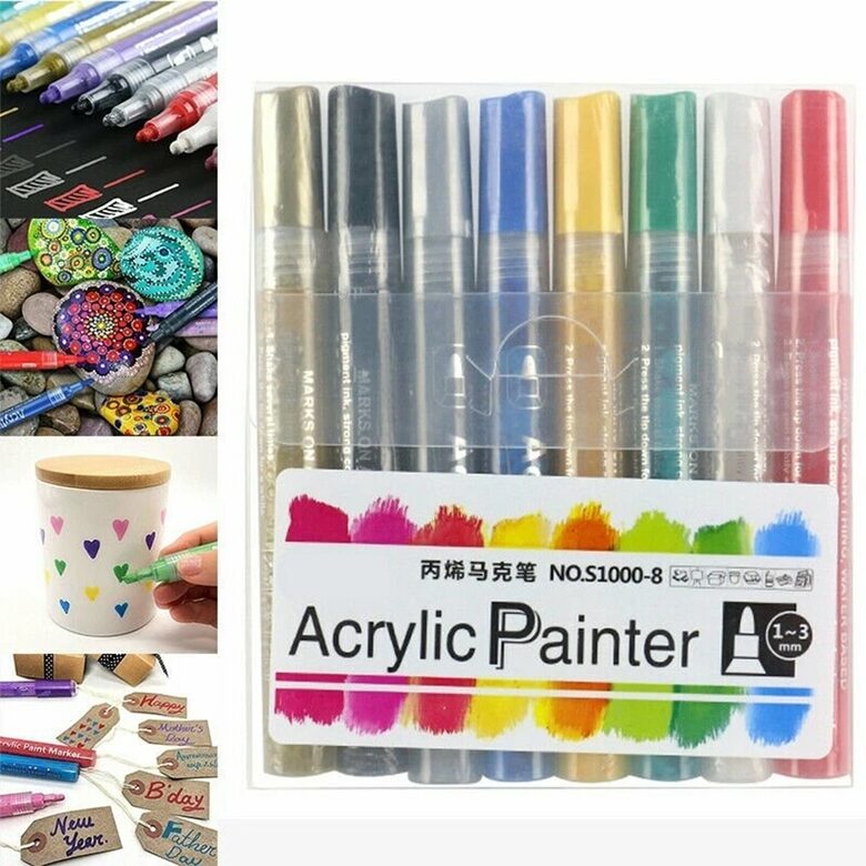 Akrilinių dažų markeriai 8 vnt.