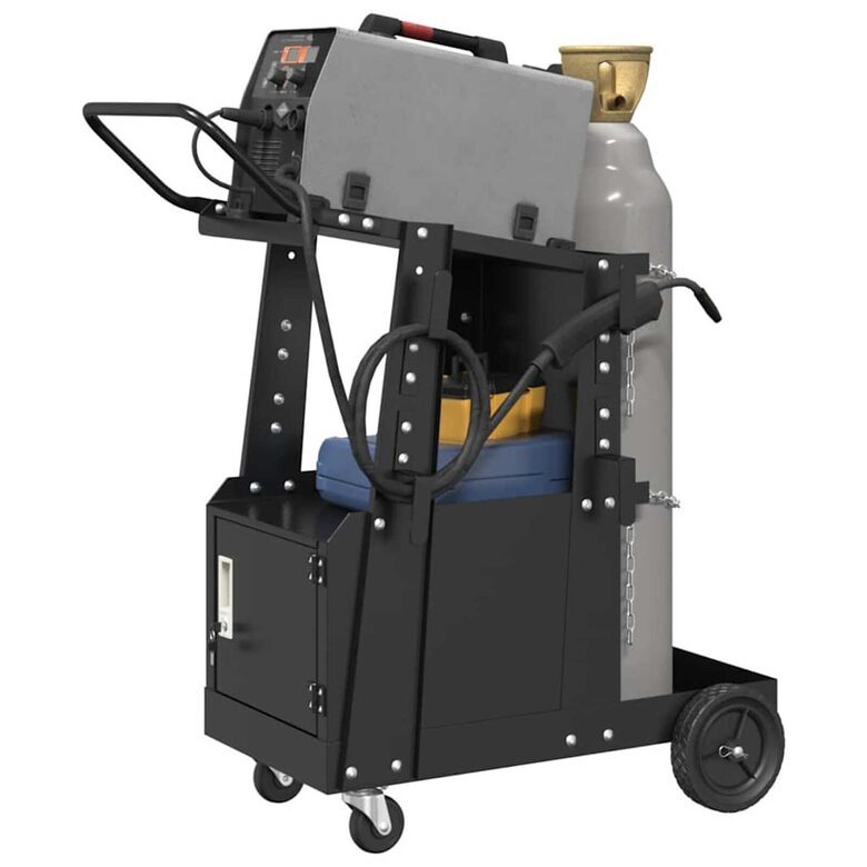 Suvirinimo vežimėlis 91 x 47 x 96 cm, juodas