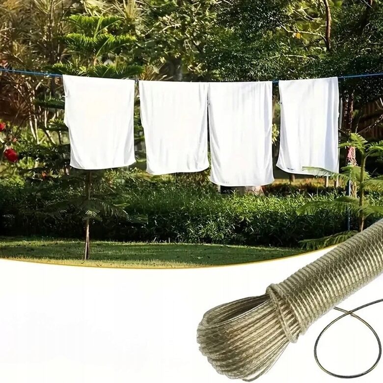 Skalbinių virvė su kabliukais 20 m