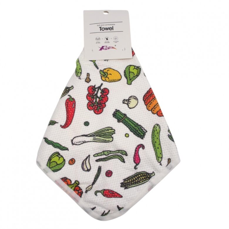 Virtuvinis rankšluostukas daržovių motyvais