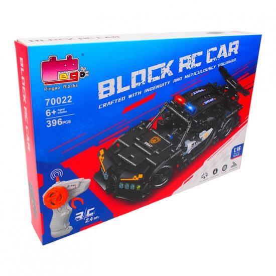 Konstruktorius / RC mašinėlė ,,Block RC Car" - juoda