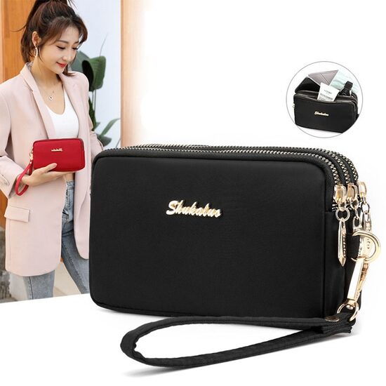 Patogi kelioninė piniginė su trimis vienodais skyriais