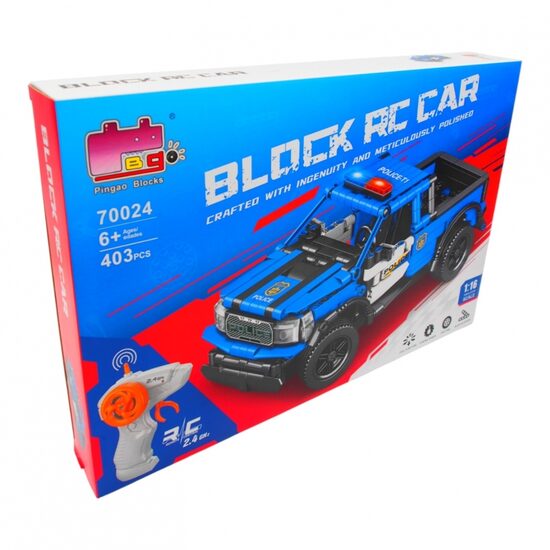 Konstruktorius / RC mašinėlė ,,Block RC Car" - mėlyna