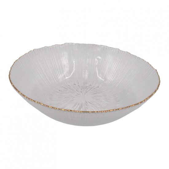 Stiklinis dubenėlis su auksuotu krašteliu 19,5 cm