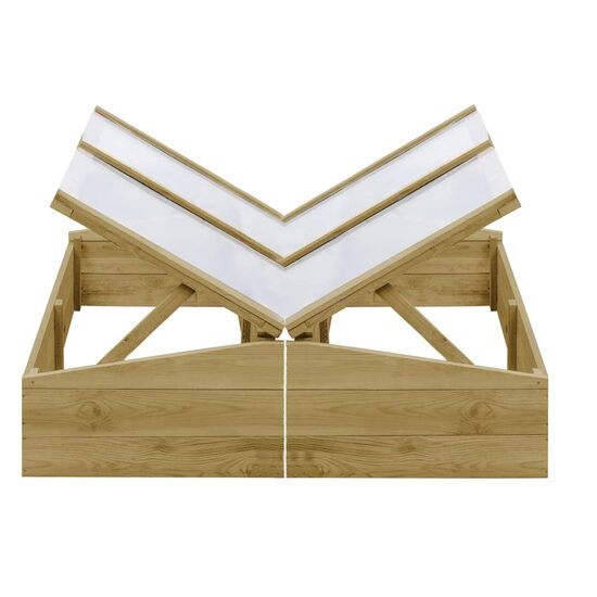 Pakelta lysvė su dangčiu, 2vnt. 100x50x35cm