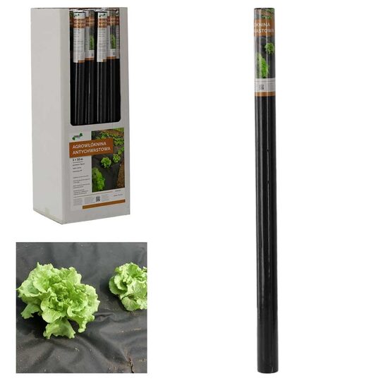 Agroplėvelė nuo piktžolių 1 x 10 m juoda 50 g/m²