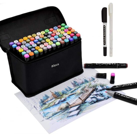 Dvipusiai markeriai "Touch Cool" 80 vnt.