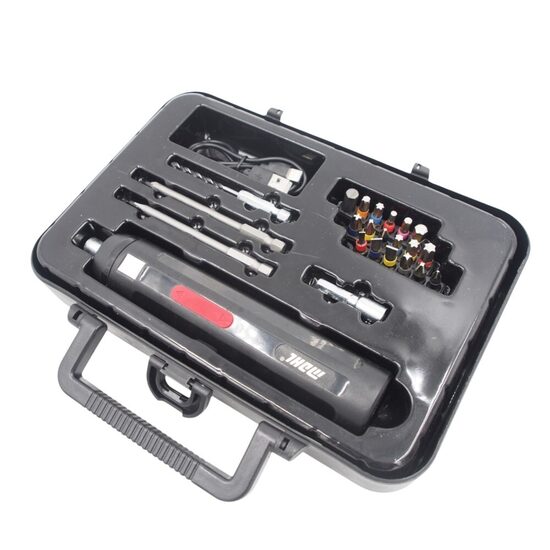 Elektrinis atsuktuvas su antgalių rinkiniu