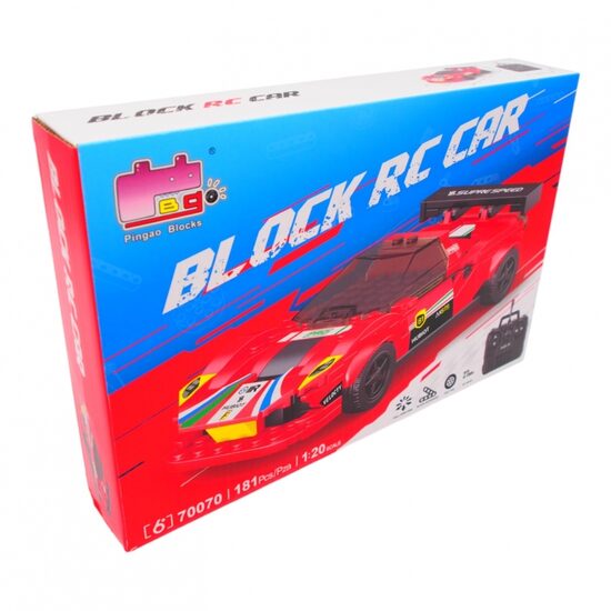 Konstruktorius / RC mašinėlė ,,Block RC Cars" - raudona