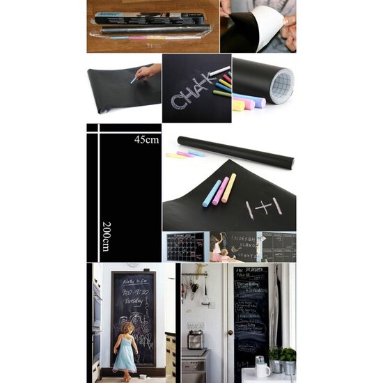 Priklijuojama piešimo lenta su kreidelėmis "Lipdukas"