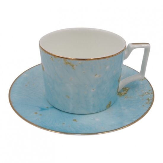 Išskirtinio dizaino porcelianinis puodelis su lėkštute 275 ml