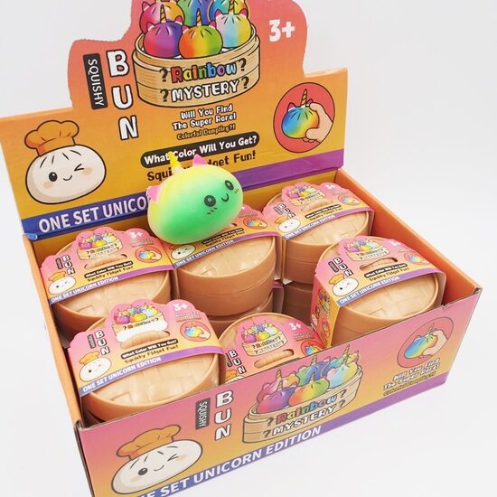 Antistresinis kamuoliukas „Vienaragis“ (Unicorn Squishy Bun)