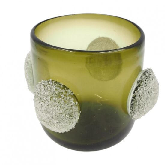 Stiklinė vaza su dekoratyviniais burbulais 20×16 cm