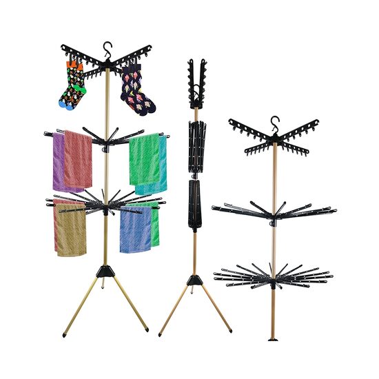 Trijų aukštų vertikali drabužių džiovyklė